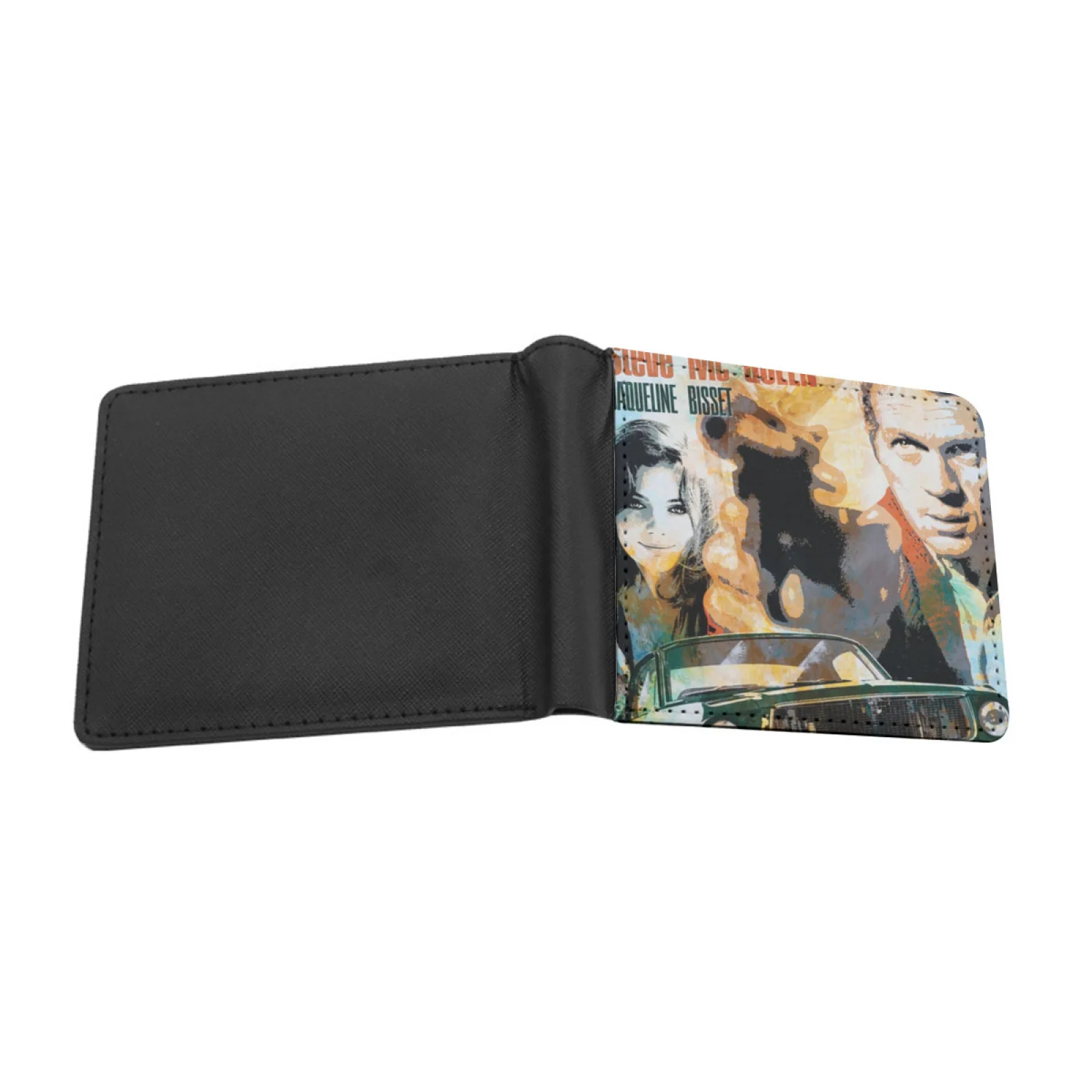 Vintage Motor Movie Artwork Short Men's Wallet Multifunction Purse Male Pu Leather Wallet Motor Art Movie Art Bullitt