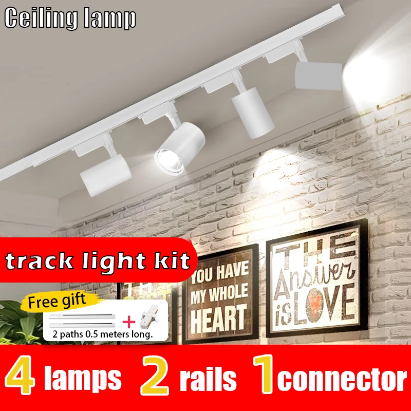 

Kit Track Light Spot Led Super bright Ceiling Track Lamp Rail Lighting System Rails Lighting Spot For Clothing Shop Living Room