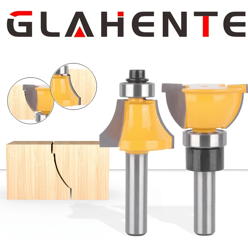 

2PCS Professional Door Frame Router Bit Set | 8mm Shank Tapered Roundover Cutter with Guide Bearing