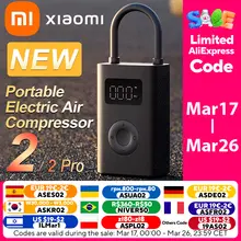 Xiaomi Mijia Bomba De Ar 2 25% Speed Boost Mini Compressor De Ar Elétrico Portátil Treasure 150PSI Tipo-C LED Multitool Inflator