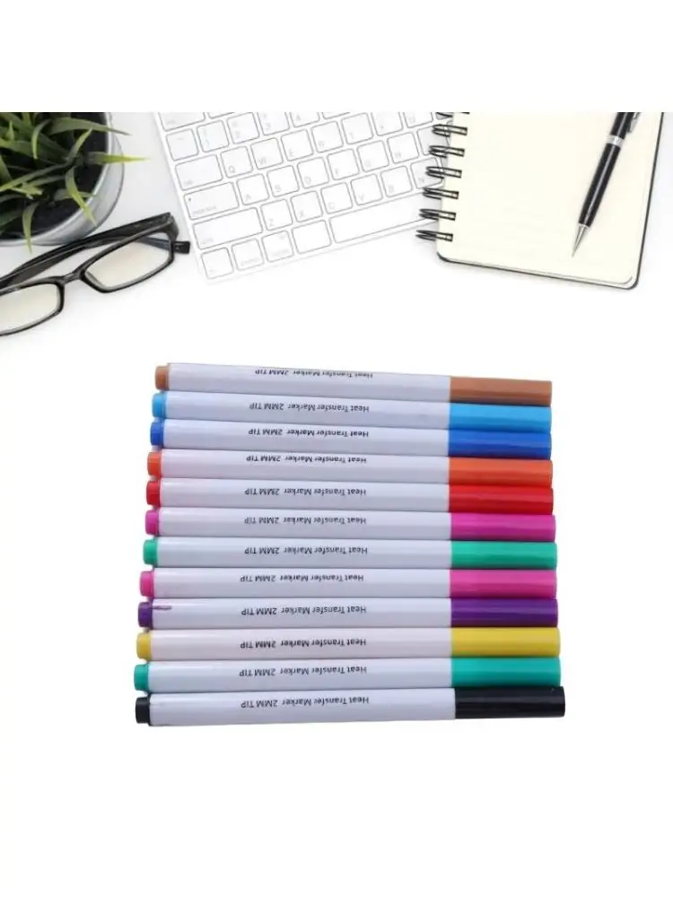Marqueurs d'encre par Sublimation 12 couleurs, marqueurs chaleur 0.5mm/1mm/2.0mm pour enfants