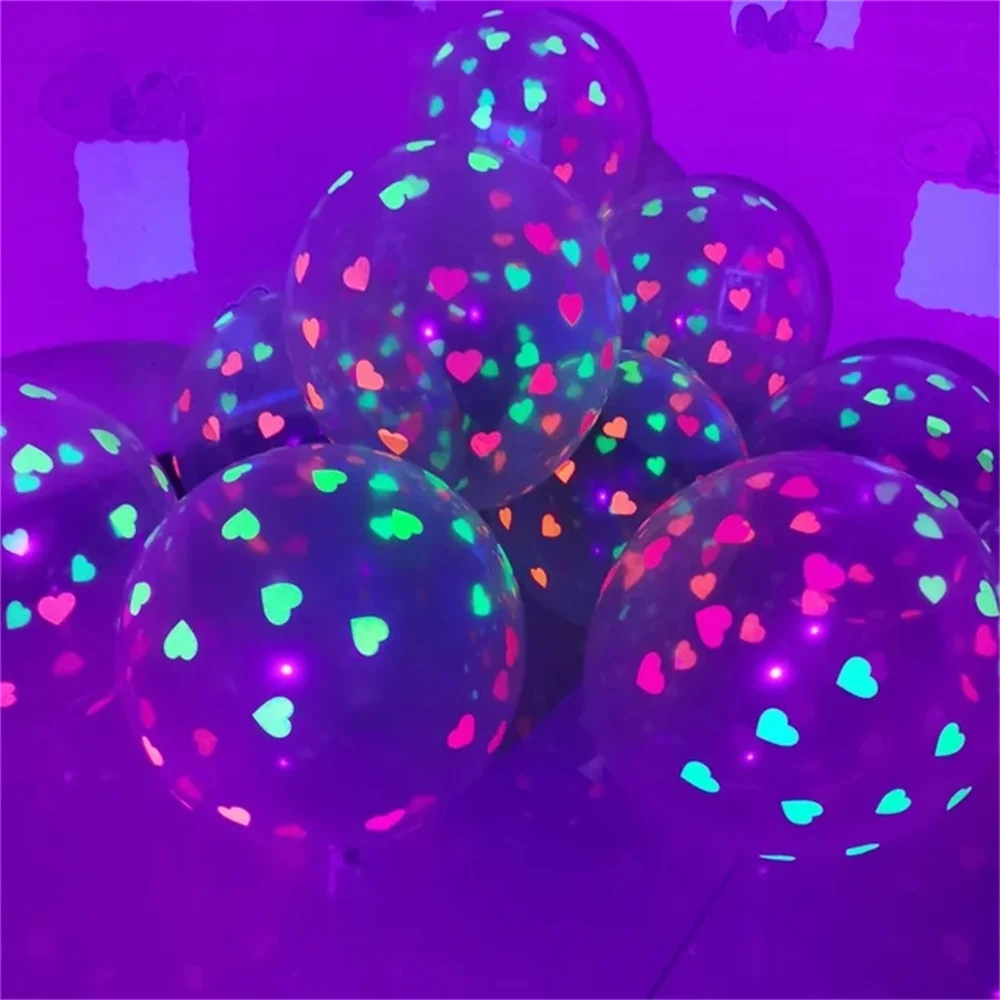 10 stuks 12 inch UV Neon Glow Fluorescerende Ballonnen Decor Happy Birthday Party Ballonnen Glow In The Dark Blacklight reactieve benodigdheden