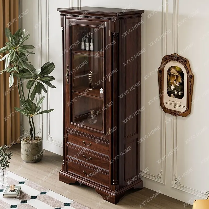 AA solid wood vintage living room furniture, tea table, tall cabinet