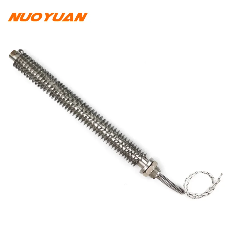 220v 1KW Finned Heating Element Stainless Steel Hot Air Heater Electric Heating Resistance Cartridge Heater