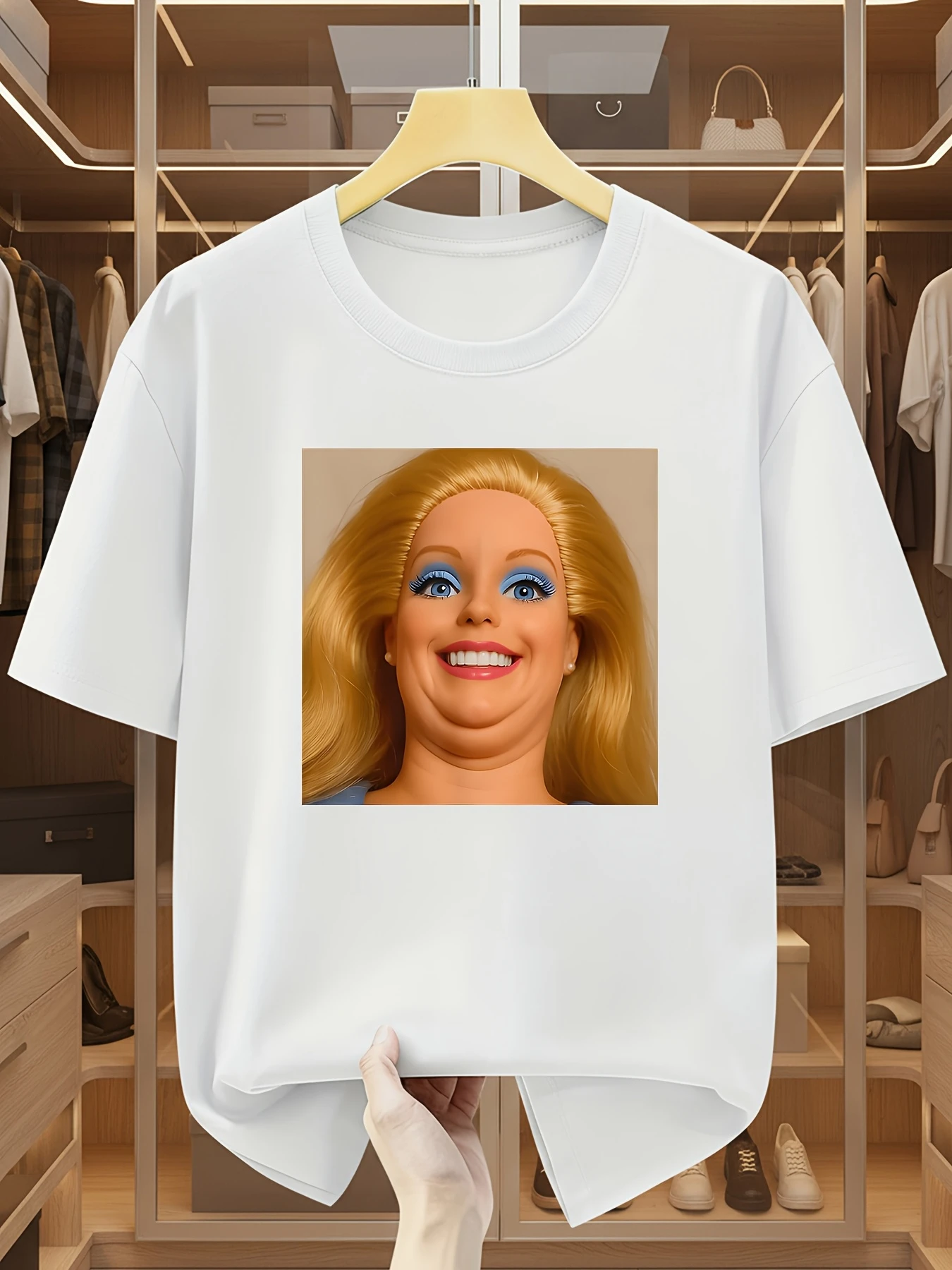 Funny Shirt Featuring The Disgusted Face Meme Doll Babe Men's T Shirt Cotton Tee Women Summer Novelty Oversize Casual Humor Meme