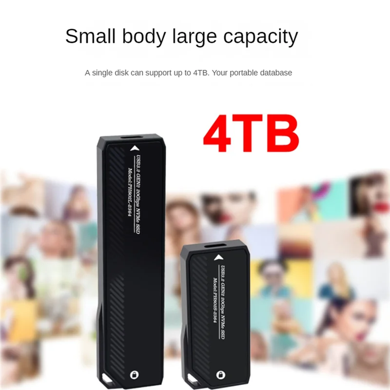 

Suitable M.2 Nvme SSD Enclosure 20Gbps USB 3.0 Type C Pcie External Case USB3 M2 Storage Box Cover Solid State Hard Drive Disk D
