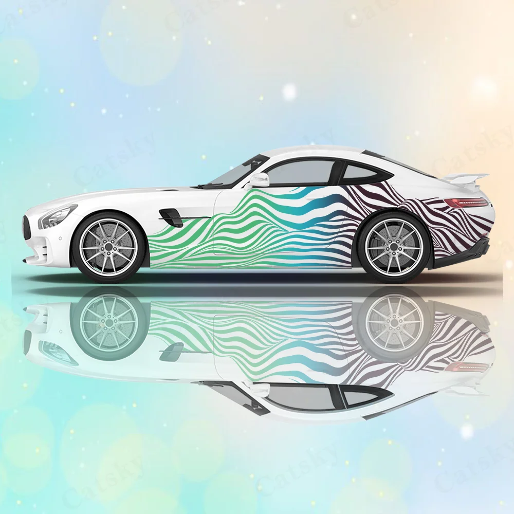 

Irregular Line Wave Car Vinyl Wraps Decal Self-adhesive Anti Scratch Sticker Suitable for Trucks SUV Decor Auto Accessories Gift