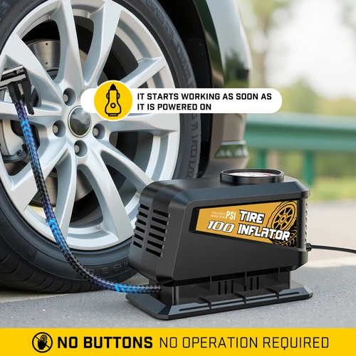 Imagen 2 del producto Inflador de neumáticos rápido Carsun con enchufe para encendedor de cigarrillos, tipo puntero, sin interruptor, apto para neumáticos y bolas de automóviles, motocicletas