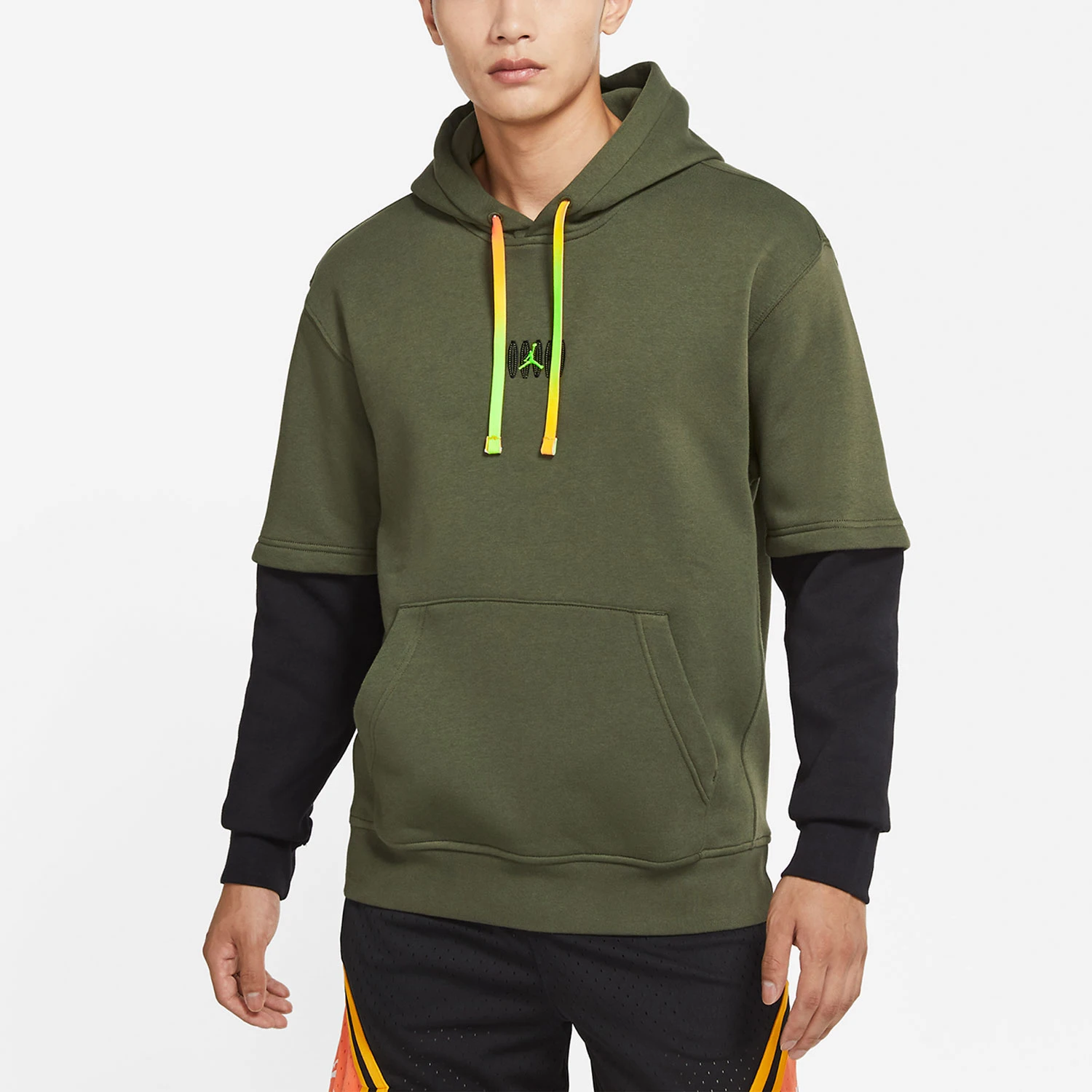 Nike genuine genuine JORDAN Men's Fake Two-Piece Fleece-Lined Warm Sport Sweatshirt DV1598-325
