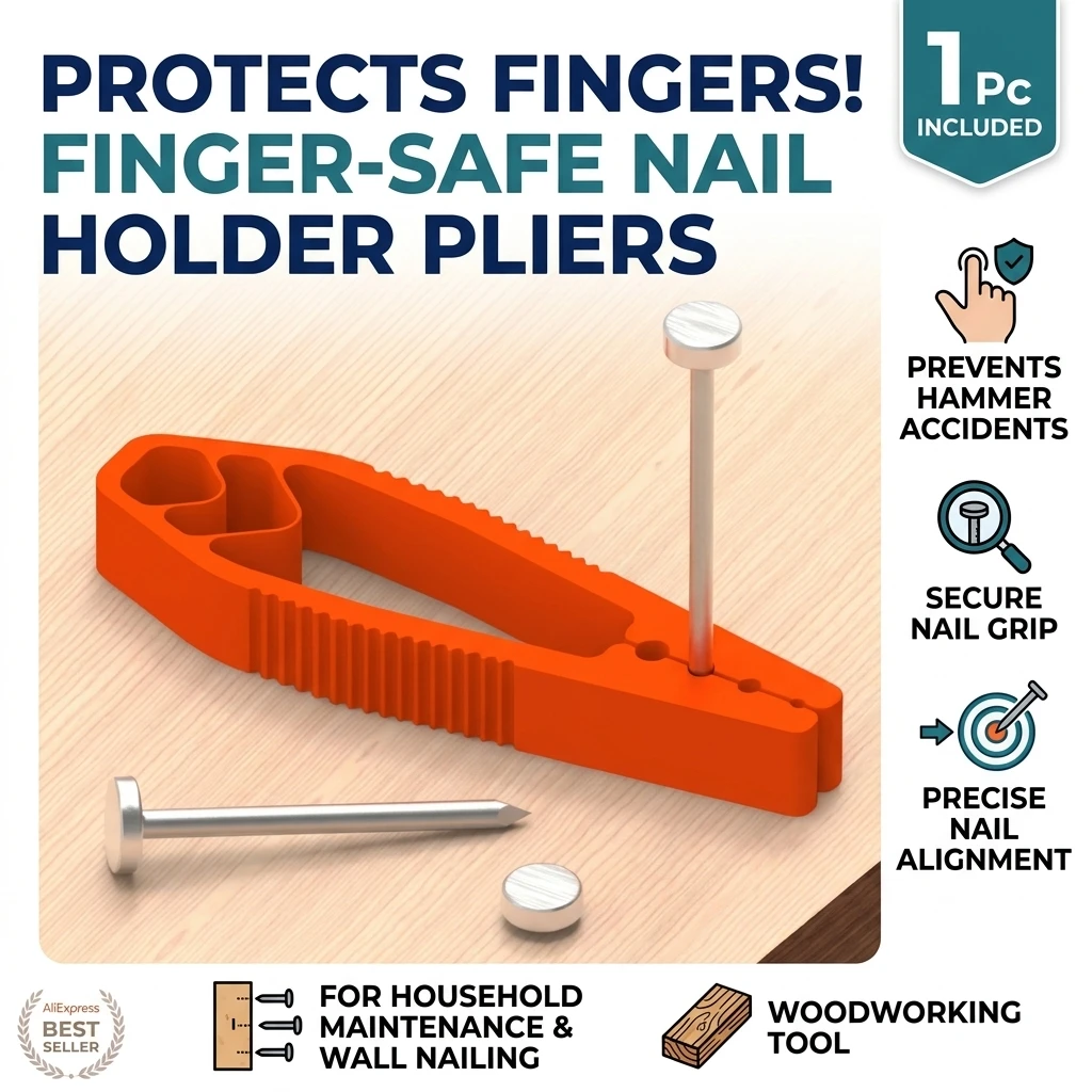Plastic Nail Holder Pliers Protect Fingers Joint Pliers Tool For Woodworking Household Maintenance Wall Nailing 1 Pc