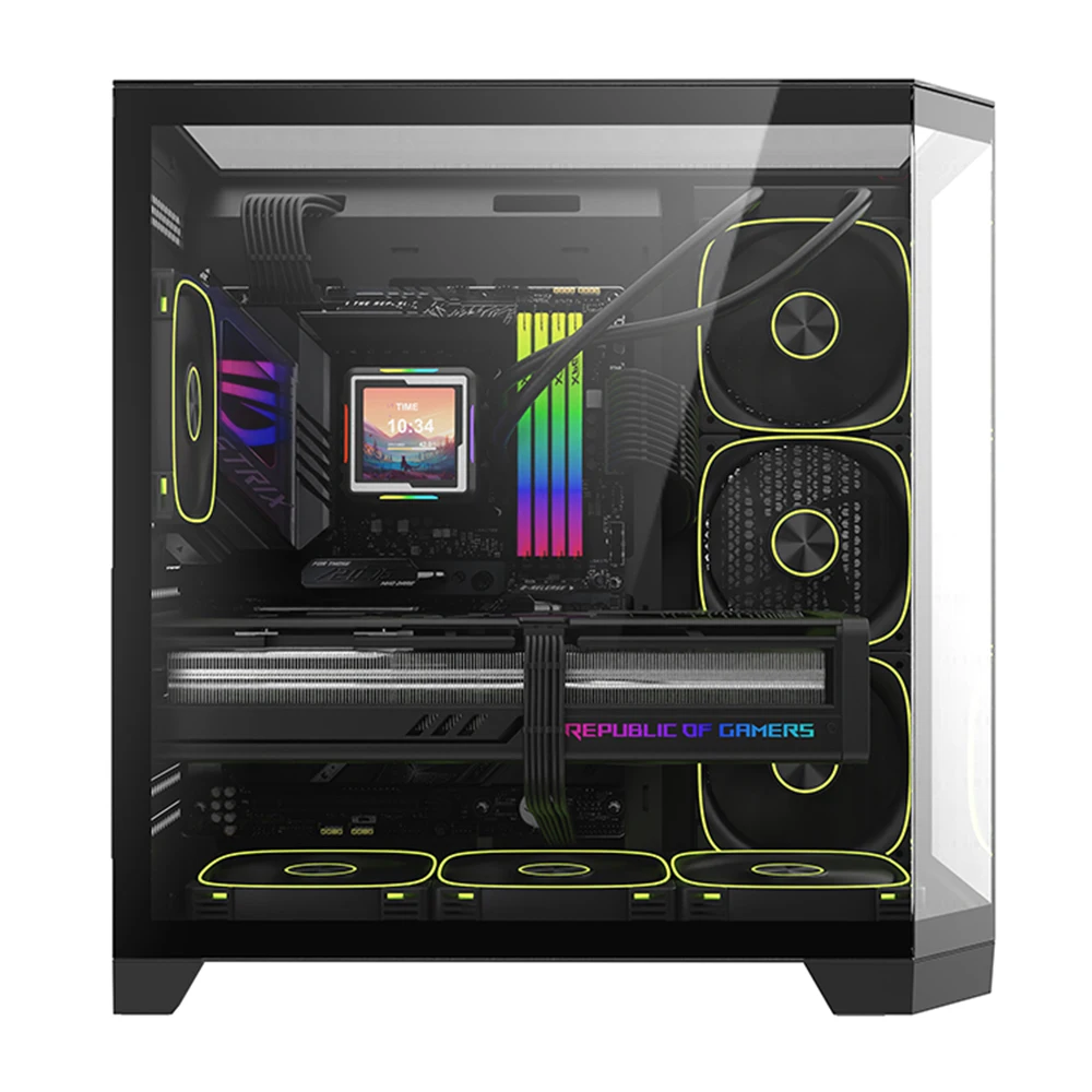2025 رائجة البيع OEM ATX Micro-ATX ITX الزجاج المقسى RGB حافظة مروحة USB3.0 منتصف برج الألعاب حافظة الكمبيوتر هيكل الكمبيوتر لسطح المكتب