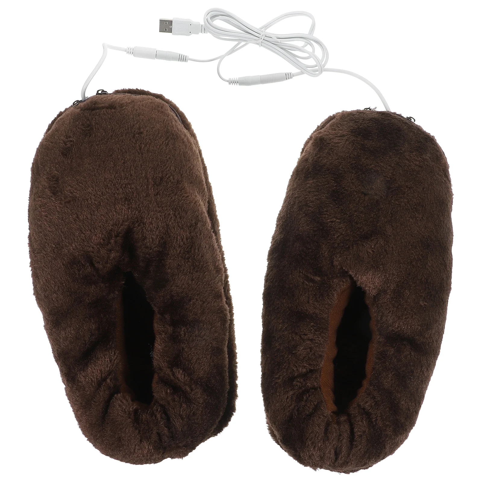 

USB Foot Warmer Mens House Slippers Electric Heating Plush Women's Fluffy Socks