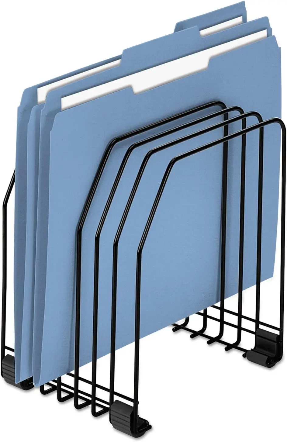 

Органайзер для файлов из стали на 7 секций с резиновыми ножками, черный, прочный и пригодный для вторичной переработки