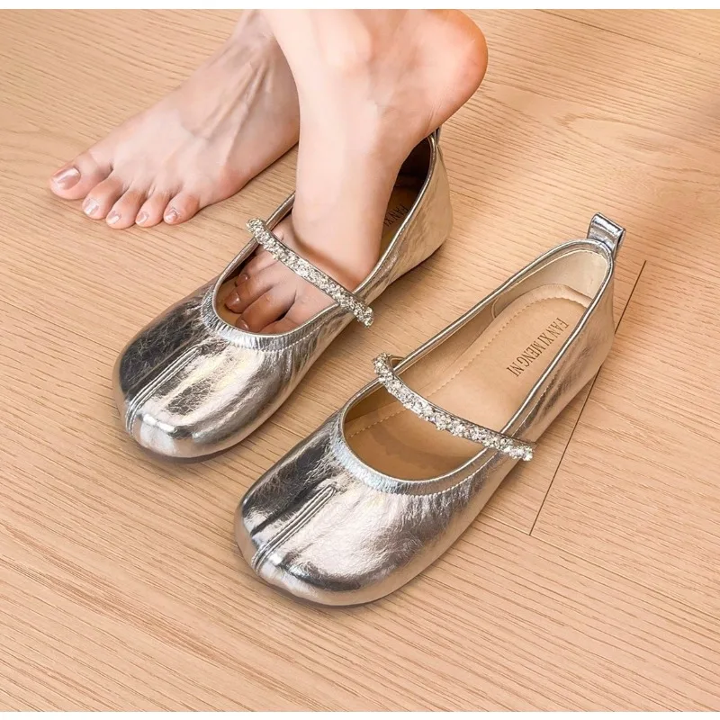 

2026 Spring and Autumn Fashion Round Toe Shoes Mary Jane Women's Flat Shoes Simple Lady Street Style Elegant Casual Mule Shoes