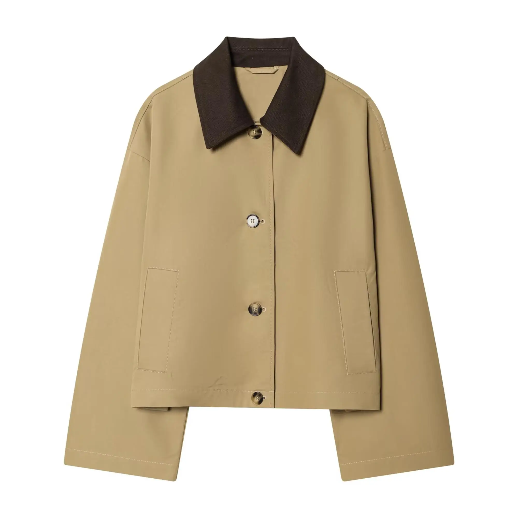 TFMLN Modische Damenjacken mit Kontrastfarben, Neuer Revers-Kragen, Schicker Patchwork-Mantel für Damen, Frühling Herbst Vintage Casual Oberbekleidung – Detail 2