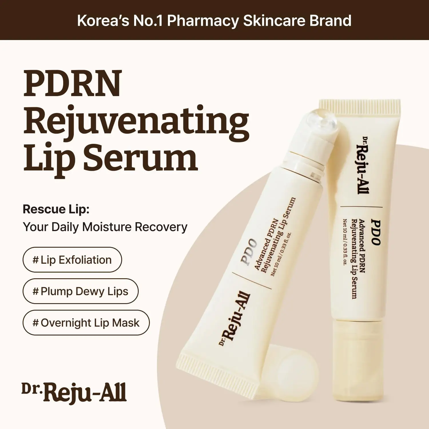 Dr.Reju-All Advanced PDRN Rejuvenating Cream+Facial Lip Serum Balm Hydration & Plumping Moisturizer Korean Skin Care Daily