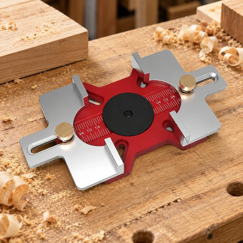Wood Router Base and Slotting Jig Combo with Hidden Mount for Precise Mortising and Trimming Tasks