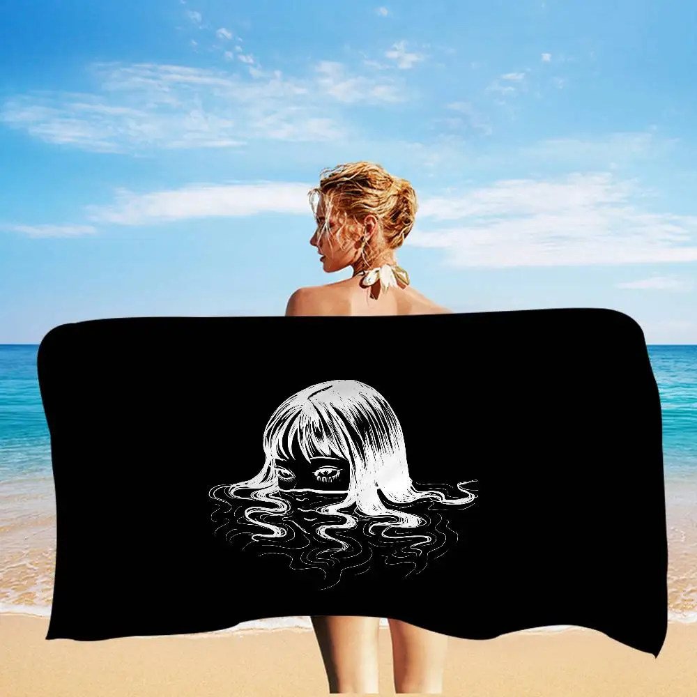 Junji Ito Kawakami Tomie Microfiber Printed Beach Towel Mountain Climbing Yoga Beach Swimming Running Absorbent Soft Towel