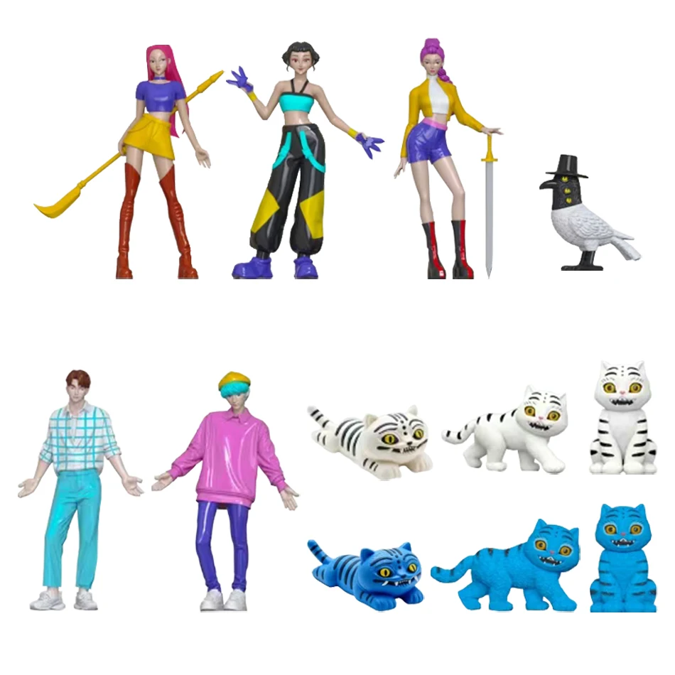 Boîte de chasseurs de démons Anime chasseurs de démons Rumi Mira Zoey tigre jouet décoration de bureau Statues ornement cadeaux de noël pour enfants