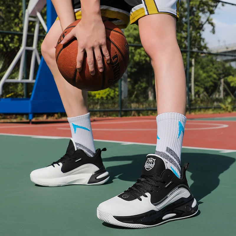 Mens Basketball Shoes Cushioning Breathable Quick Support Traction Professional Mens Sports Shoes Indoor Training Shoes