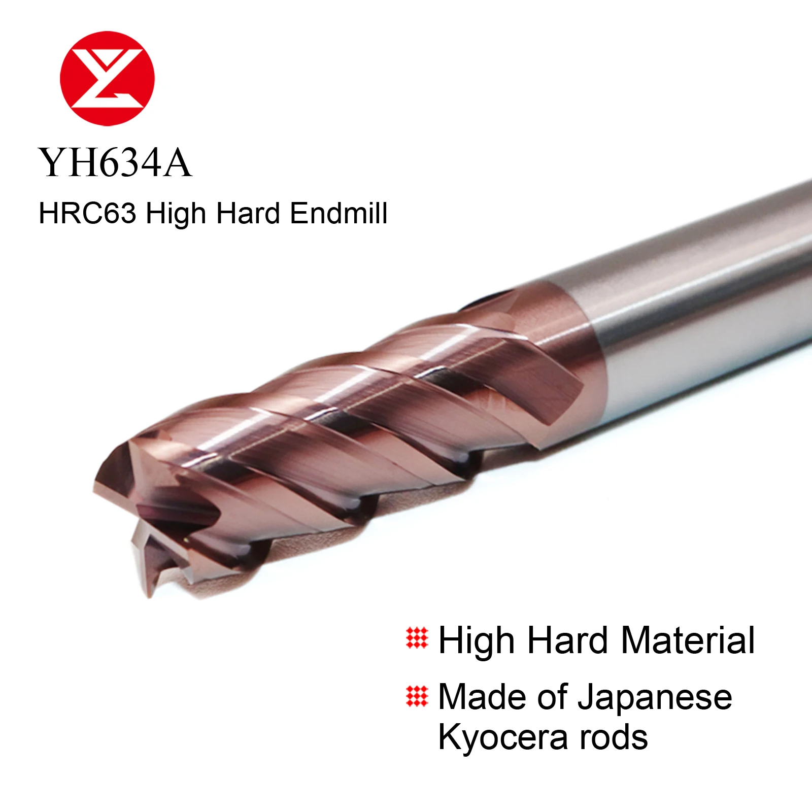 HRC63 Solid Carbide Milling Cutter Tungsten Steel Endmill 4mm 6mm 8mm 10mm 12mm For High Hardness Material Steel Mold Steelal