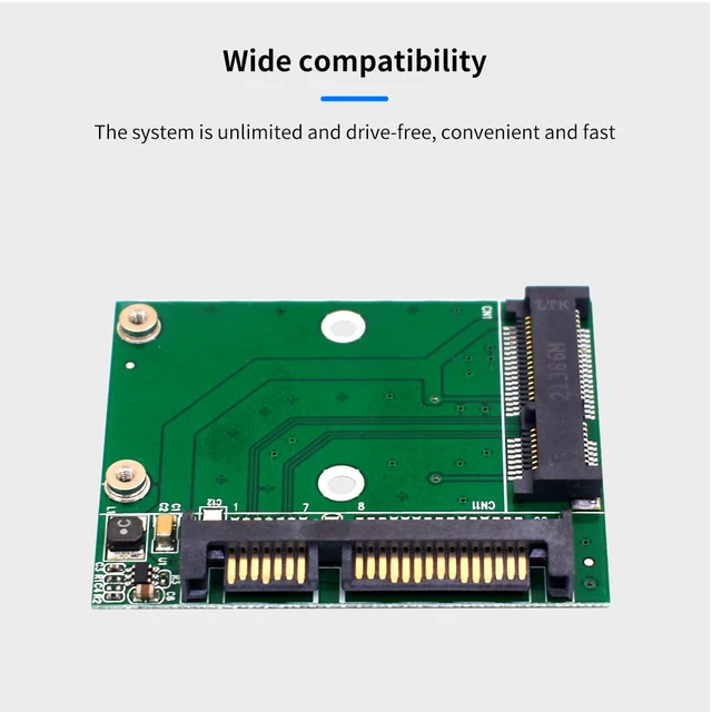 TISHRIC M.2 MSATA SSD To 2.5 SATA Adapter M2 Mini PCI SSD Converter Riser Card Module Board For PC Laptop Add On Card Up To 6Gps 4 TISHRIC mSATA SSD to 2.5" SATA Adapter – Mini PCIe SSD Converter Card for PC and Laptop – view 4