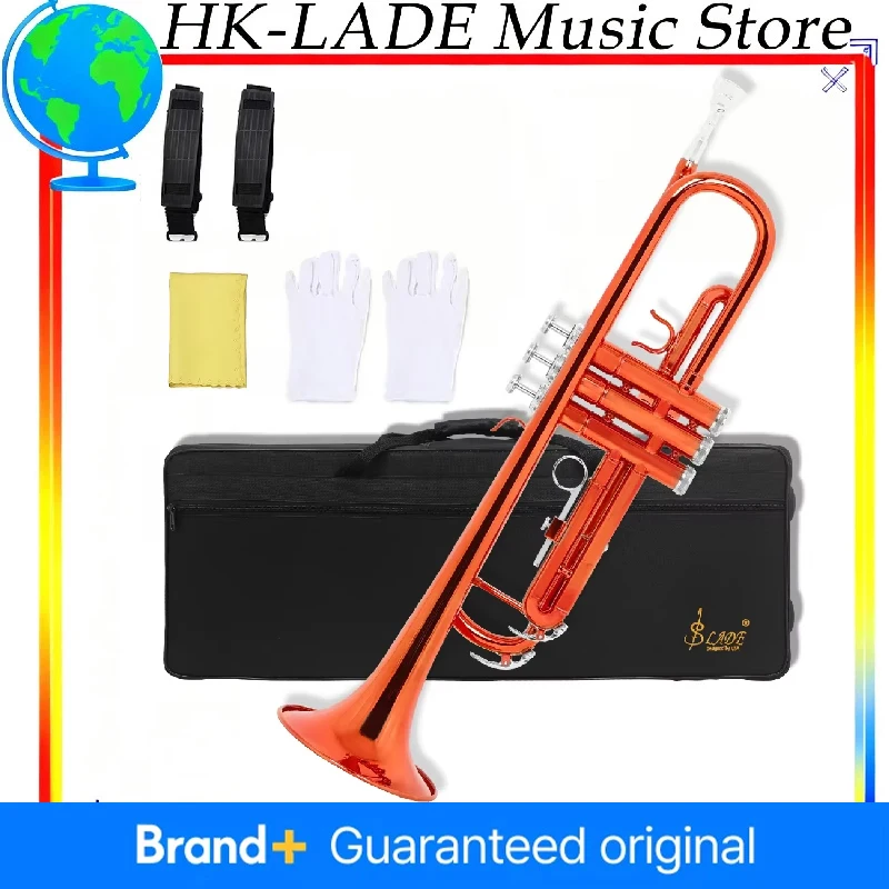 

SLADE Quality Bb Trumpet B Flat Brass Professional Colorful Trumpet Musical Instruments with Case Gloves Cleaning Cloth