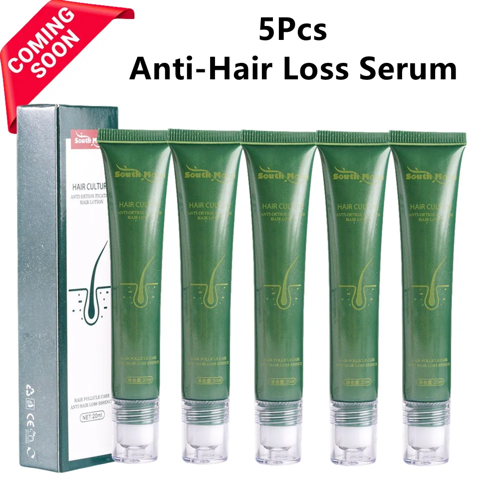 

5Pcs Anti-Hair Loss Serum Essence Thinning Balding Treatment Oil Strengthen Hair Roots For Scalp Health Care