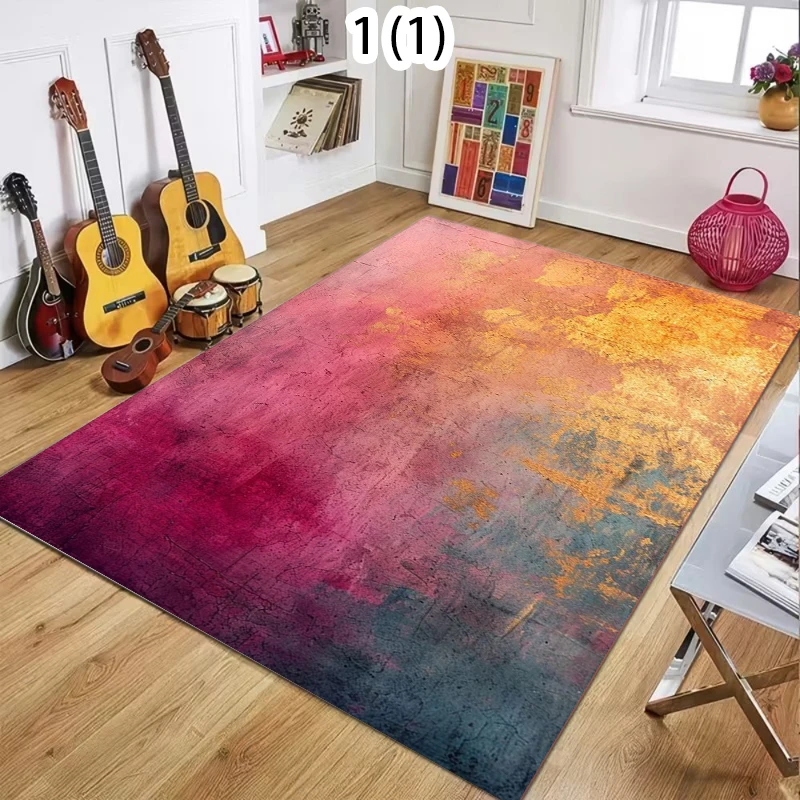 2D Modern Gradient Color Rectangular Carpet Abstract Art Soft Decorative Area Rug for Living Room Bedroom Home Decor