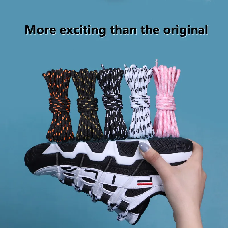 Round Shoelaces Outdoor Hiking Sports Shoe Lace Sneakers Shoelaces Length100/120/140/160CM Laces Black and White Shoelace Unisex