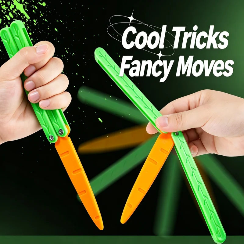 Novelty Toy Butterfly Radish Knife Funny Couple Interaction Fingertip Decompression Toy Children Gifts 3D Samurai Blade