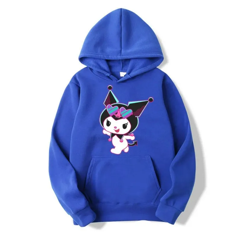 Grunge Clothing Fashion Autumn Winter Women\'s Hoodie Sanrio Hello Kitty Kuromi Cute Clothes Y2k Oversized Long Sleeve Pullover