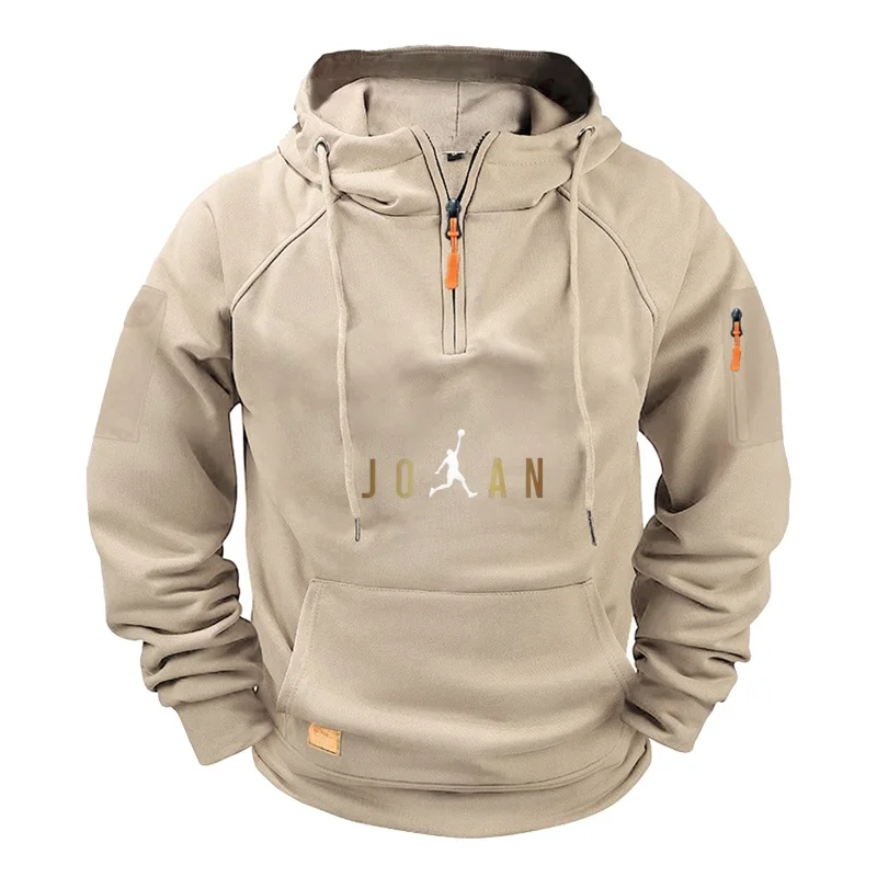 

Men Hoodies Solid Color Spring Autumn Multi-pocket Pullovers for Men Long Sleeve Male Outerwear Tops Casual Hooded Sweatshirts