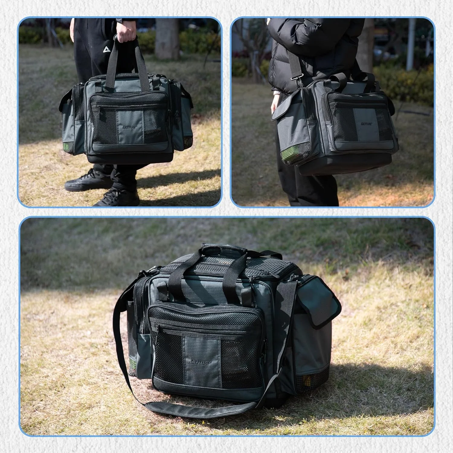 

Goture 52L Water Resistant Handbag Crossbody Bag Multifunctional Shoulder Bag for Travel/Camping/fishing with Adjustable Strap