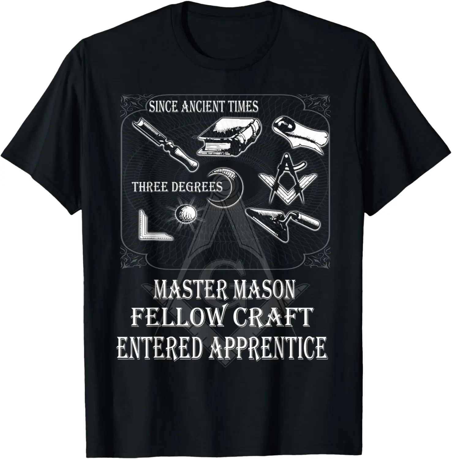Camiseta com emblema maçônico de maçonaria masculina, ferramentas do mestre maçom, 100% algodão, gola O, manga curta, casual, verão