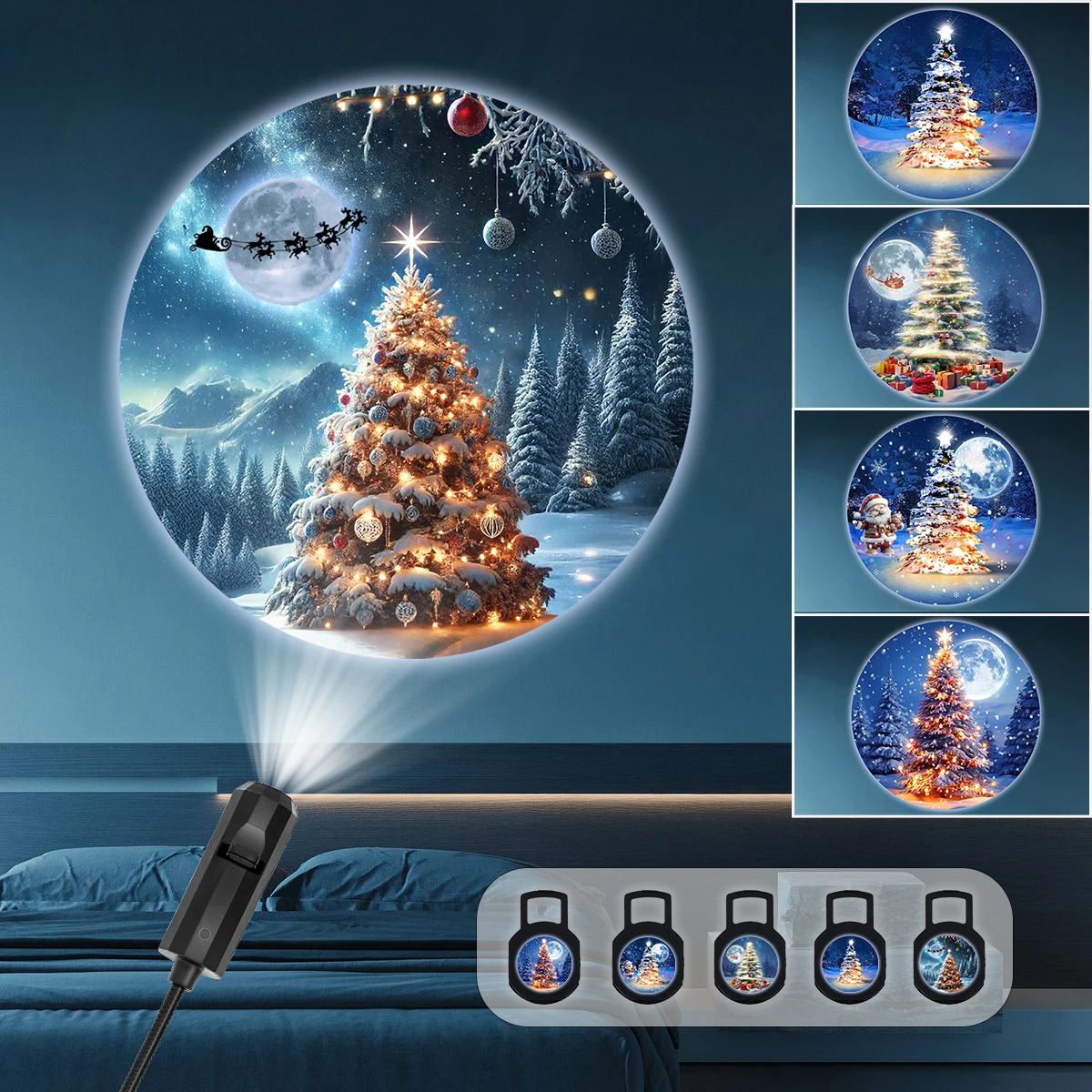 ضوء عرض عيد الميلاد، ستة أنماط تبديل، ضوء ليلي USB، يخلق جوًا رومانسيًا، هدية مثالية لعيد الميلاد. #1
