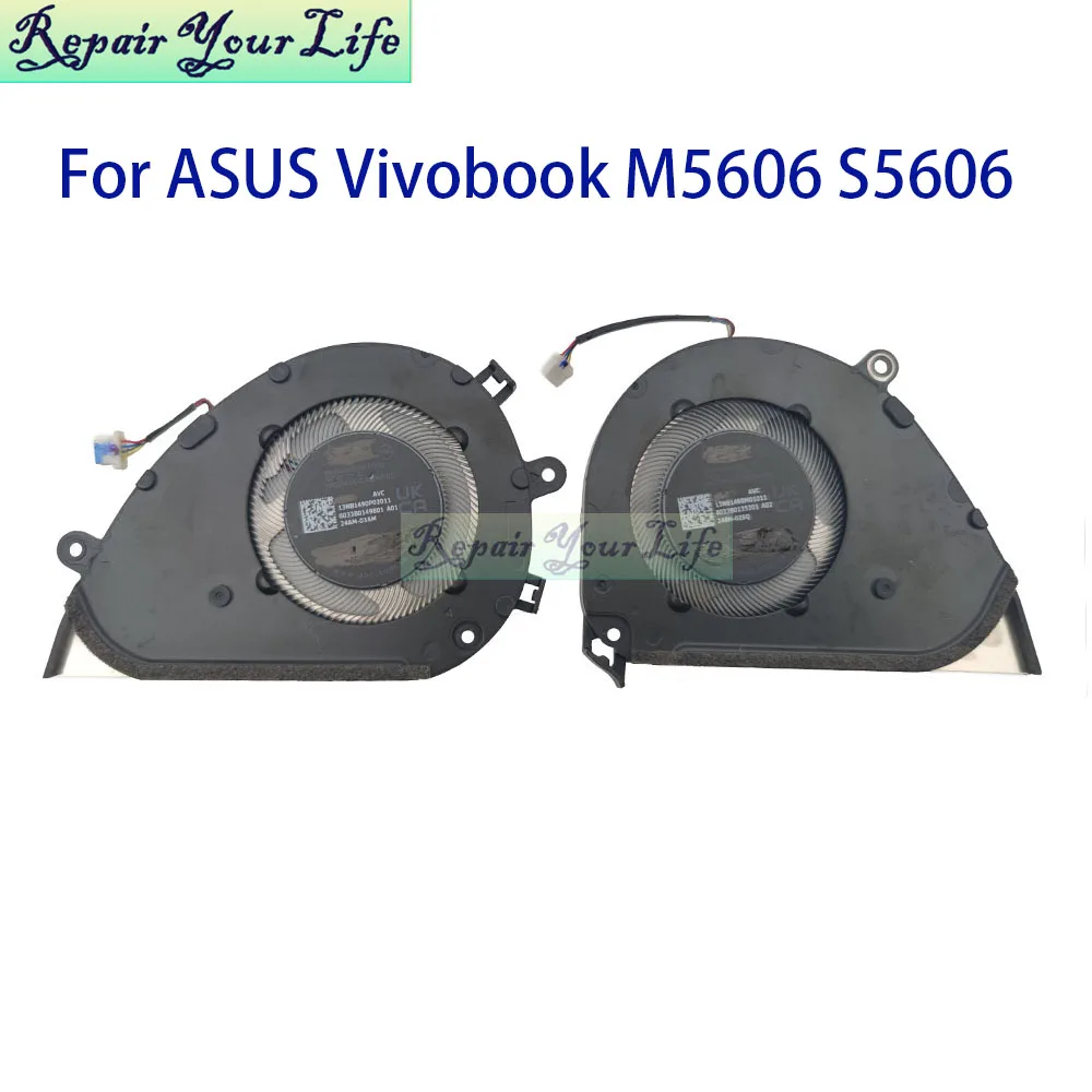 Notebook Cooler CPU GPU Fan For ASUS Vivobook S 16 OLED M5606 S5606 M5606NA S5606WA Cooling Fans BAPA0905R5HY010 BAPA0905R5HY011