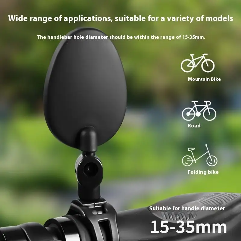 

1/2pcs 360-Degree Adjustable Oval Bicycle Mirrors, Universal Cycling Handlebar Rear View Mirrors for Road Bikes.