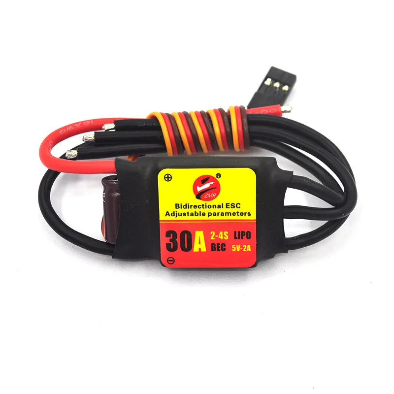 ZMR 12A/20A/30A/40A/50A/60A/80A ESC ajustable bidireccional sin escobillas para coche de Control remoto, hélice subacuática neumática