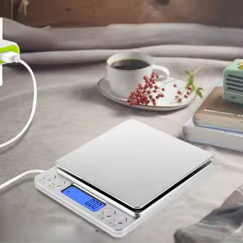 Coffee Scale Digital Scale Kitchen Measuring Scales High Precision 0.1g Rechargeable Mini Stainless Steel Food Weigh