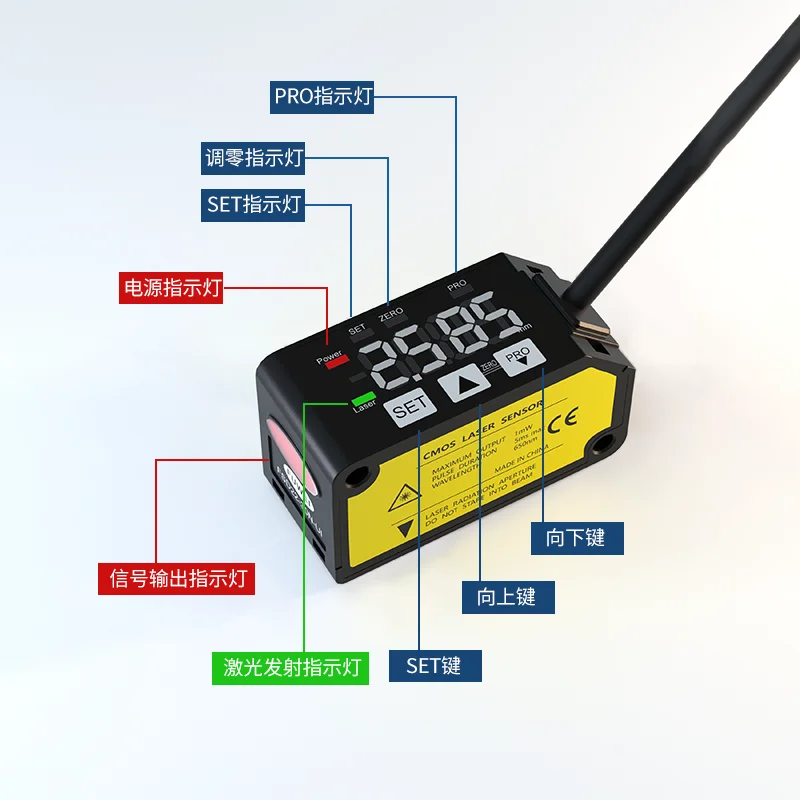 

FUWEI Series FSDHigh Precision Analog 4~20mA 0-5V Measurement Center Distance 50mm Laser Sensors linear Displacement Plane