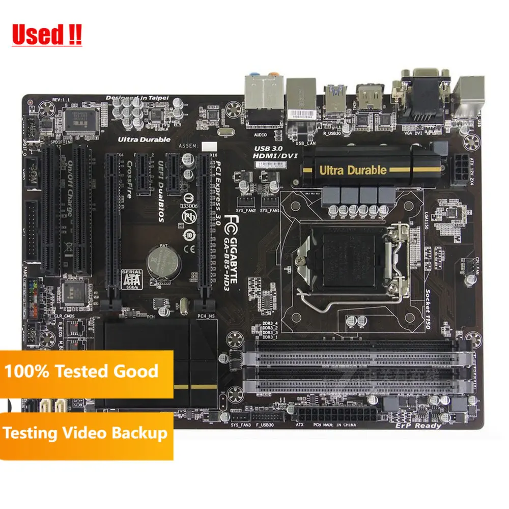 Gigabyte GA-B85-HD3 LGA 1150 DDR3 B85-HD3 32GB usado para i3 i5 i7 22nm cpu placa base de escritorio