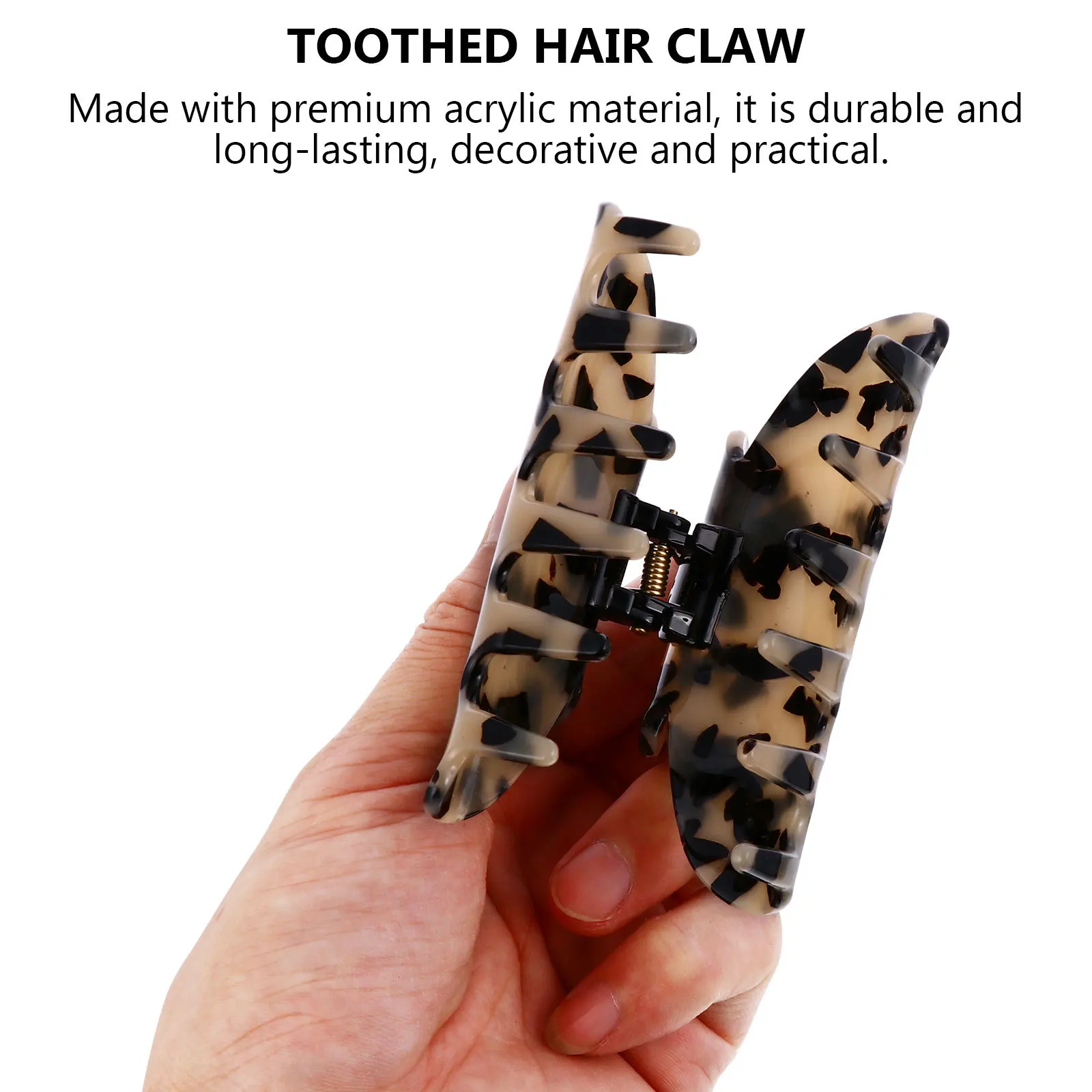 

1Pcs Marble Toothed Hair Clamp Retro Acrylic Claw Clip Chic Casual Hairpin Jaw Barrettes for Women and Girls Gift