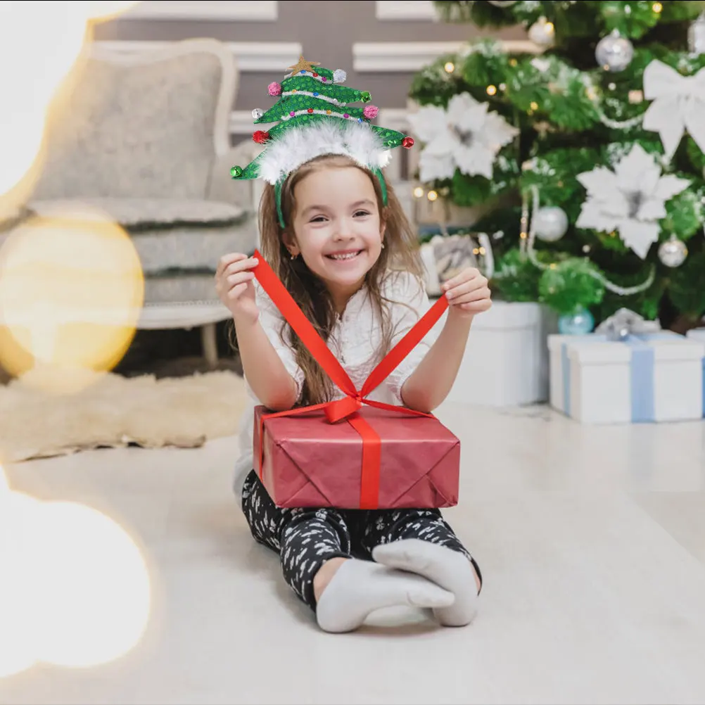 

Christmas Tree Headband Bell Design Kids Girls Lightweight Non Deformation Green Hair Accessories Costume Parties Carnival