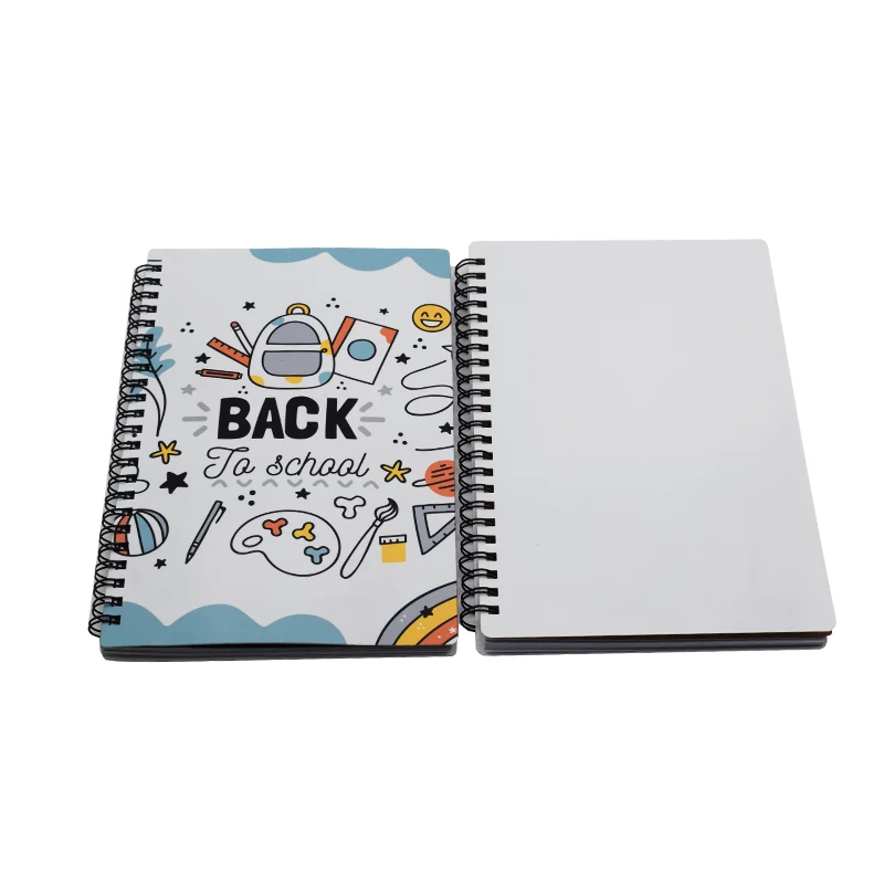 8pcs/lot A5 Sublimation Spiral Notebook with Sticky Notes - Double-Sided Printable PET Plastic Cover, DIY Customizable Journal