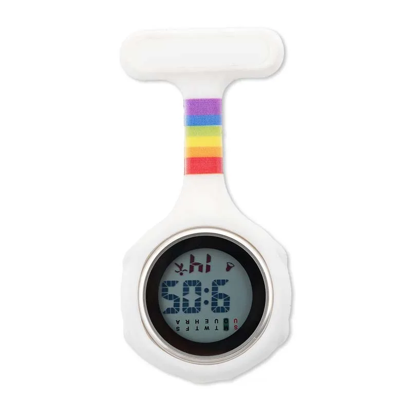 Pride LGBT rainbow Silicone Digital Nurse Watch Fob Pocket nursing gift Watch Brooch Lapel Medical Nurse Quartz Watch Doctor