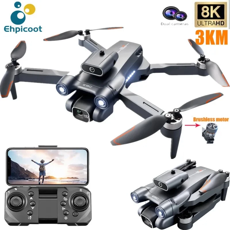 ใหม่S1S Mini Drone Cam8K Professionalมอเตอร์ไร้แปรงDronหลีกเลี่ยงอุปสรรคHD Dualกล้องQuadcopterแบบพับได้ของเล่น