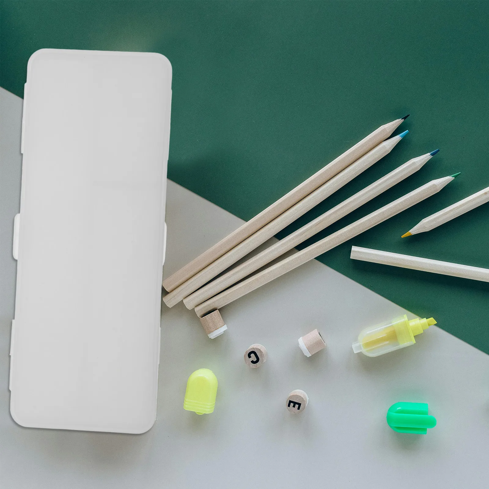 Large Capacity Transparent Frosted Double Layer Pencil Box Organizer for Adults with Snap-Tight Lid Multi Compartment