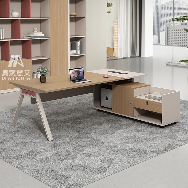 Drawer Storage Office Desk Wooden Reception Computer Decoration Office Desk Aesthetic Display Mesas Escritorio Salon Furniture 5