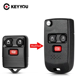 KEYYOU For Ford Crown Victoria Escape Expedition Explorer Sport Trac Modified Flip Car Key Case Shell FO38 FO21 Blade 3 Buttons